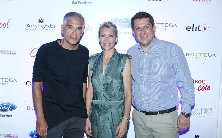 O Γιάννης Τόγκος, η Πέτρη Λογαρά (Διευθύντρια Marketing της Ford) και ο Λεωνίδας Αναγνώστου από το Nikki Beach Resort & Spa Porto Heli.